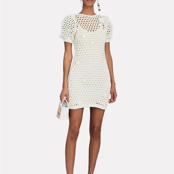 something navy crochet dress Something Navy Floral Crochet Minidress in Ivory